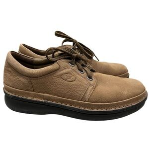 Propet Mens 11 Villager Brown Leather Pebbled Derby Walking Shoes Sneakers